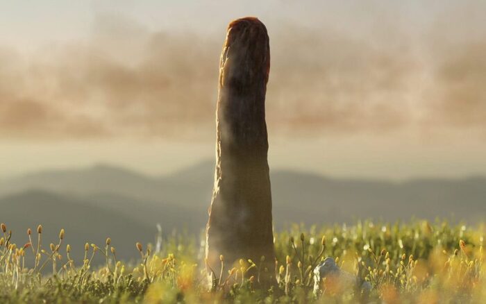 �������������� ������������� Prototaxites taiti, ������������ ������ ������������ ������ � ���������� �����-���� 407 ��������� ��� �����. �����: Matt Humpage, Northern Rogue Studios.