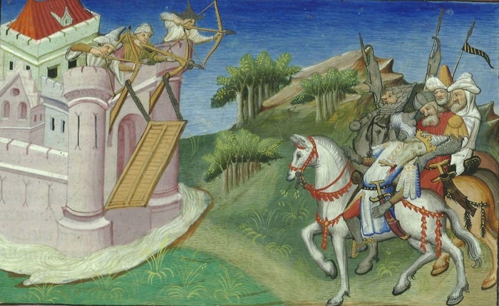 Смертельная рана Чингизхана. Миниатюра Марко Поло.