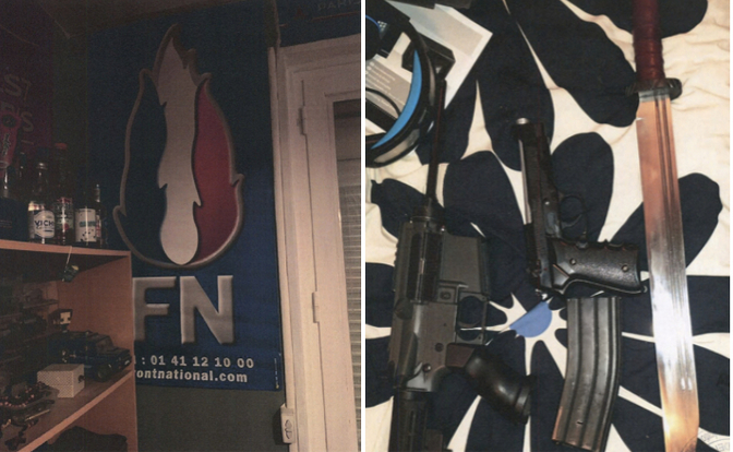 При обыске в доме Гвендаля Кена-Пурадо полиция обнаружила комнату подростка, обклеенную плакатами «Национального фронта» и плакатами петенистов из организации «Националисты».