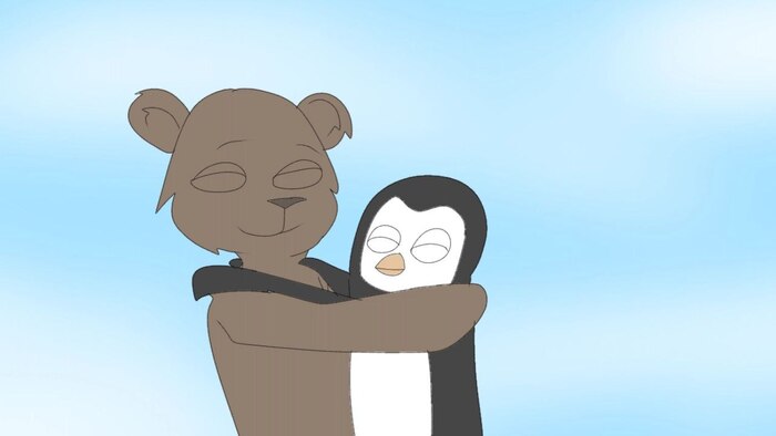 Миша + Пингви = Лучшие друзья