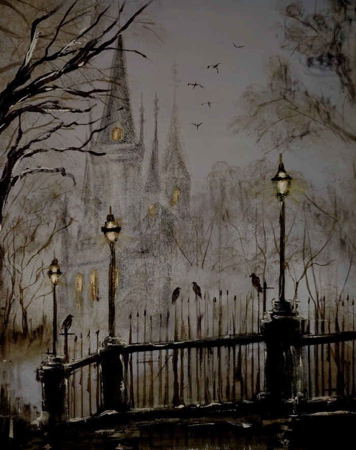 Холст на подрамнике 40х50, гуашь