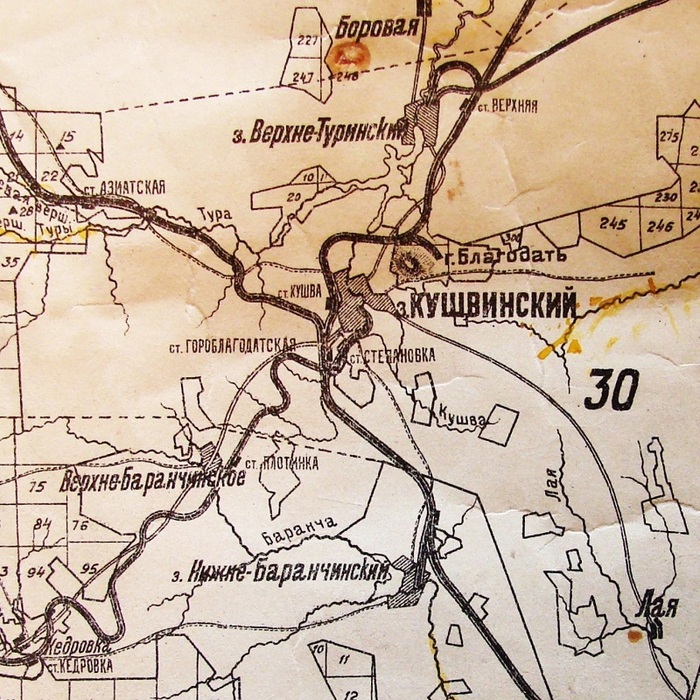 Кушвинский завод, схема, автор И.А. Комшилов.