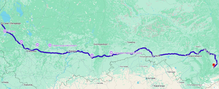 От Питера до Хакасии 5000 км!