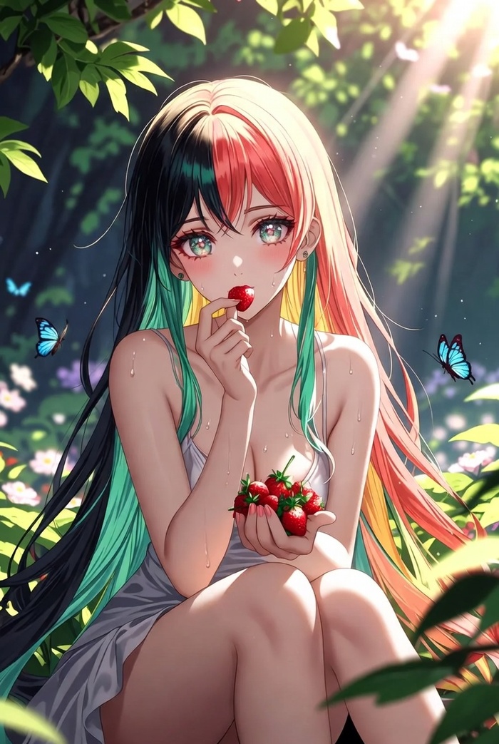 Землянику жуёт