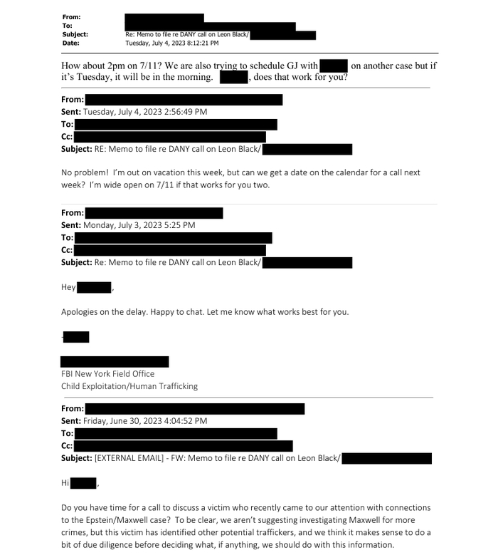 Половину письма тут сотрудники футболят друг друга датами по делам о торговле людьми.