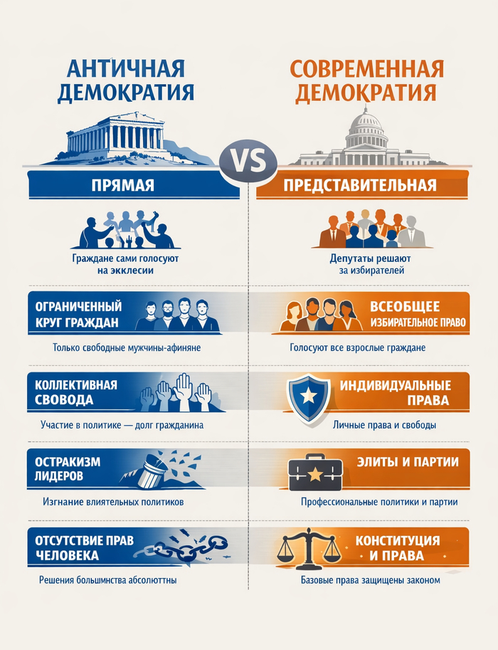 Почему современная и античная демократии это две большие разницы