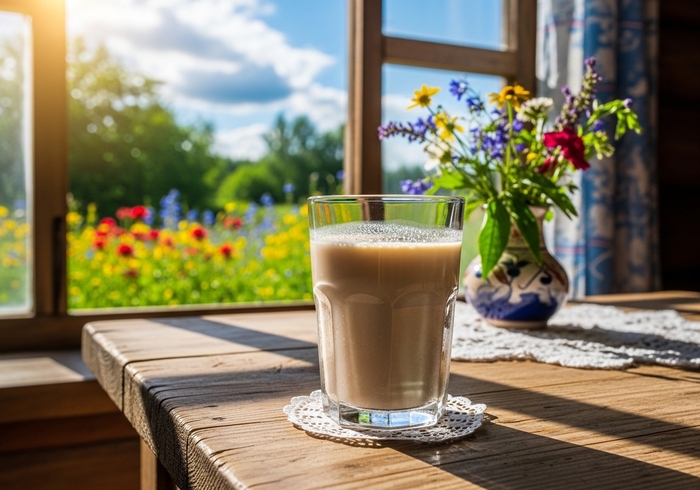 Стакан с ряженкой