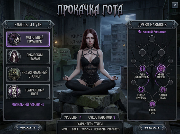 Тема незаезженная и очень располагает к нелинейному интересному сюжету, диалогам и продвинутой боевой системе.Вот как она могла бы выглядеть.