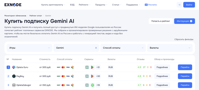  ��������� � ����������� ��������� ��� ������� Gemini