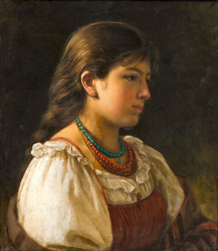 В. Т. Тимофеев "Крестьянская девушка с бусами"