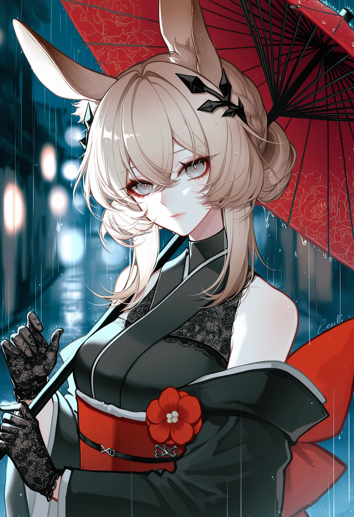 Незнакомка под красным зонтом