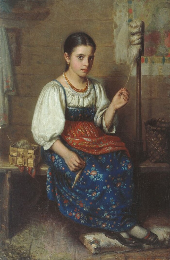 Н. Н. Дубовский "Пряха" (1870)