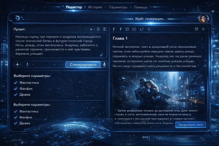 Написать фанфик нейросетью реально за один вечер.