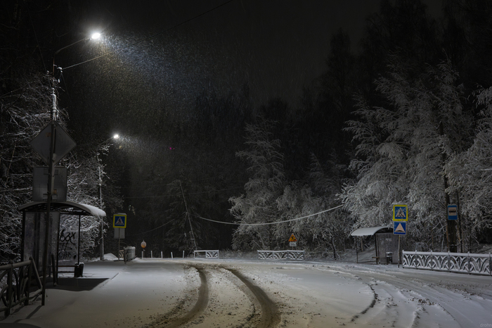 Ночной снегопад 19 апреля. Средний Урал