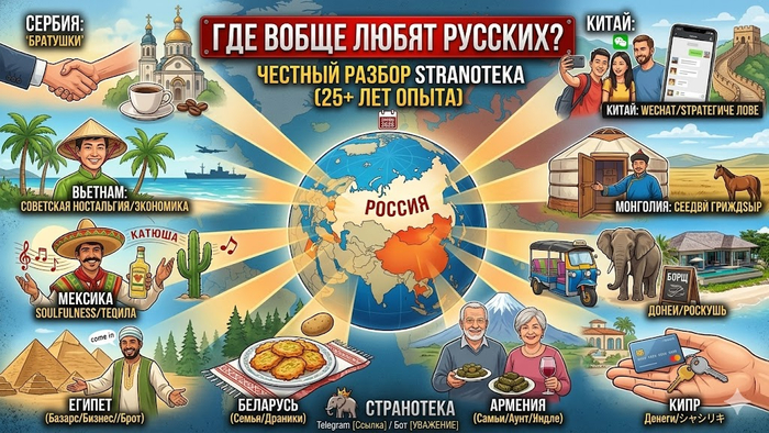 «А где русских вообще любят?»: Честный разбор Stranoteka по странам и менталитетам (без розовых очков и геополитики)