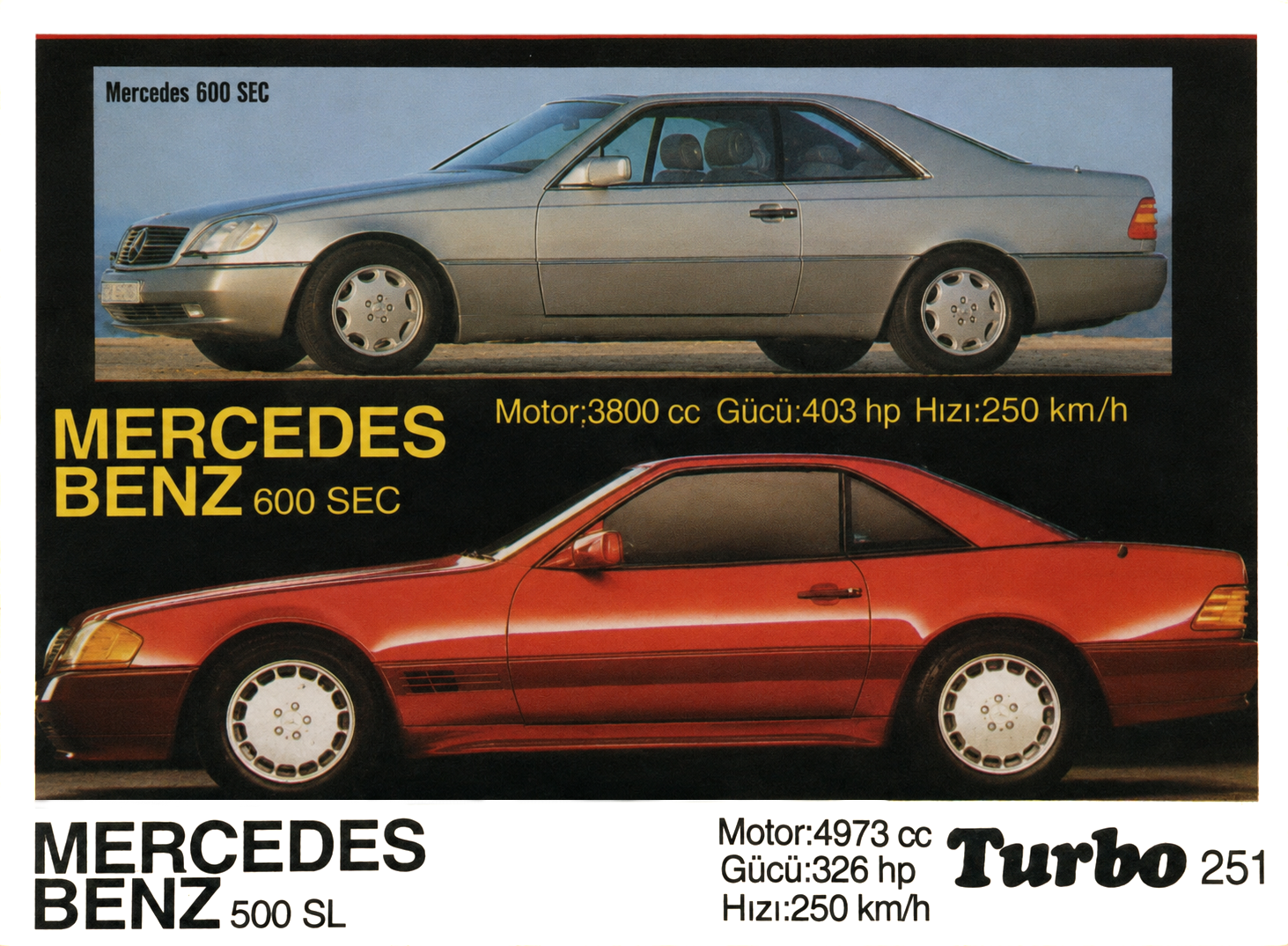 Вкладыш №251 — Mercedes-Benz 600 SEC / Mercedes-Benz 500 SL, восстановленное изображение