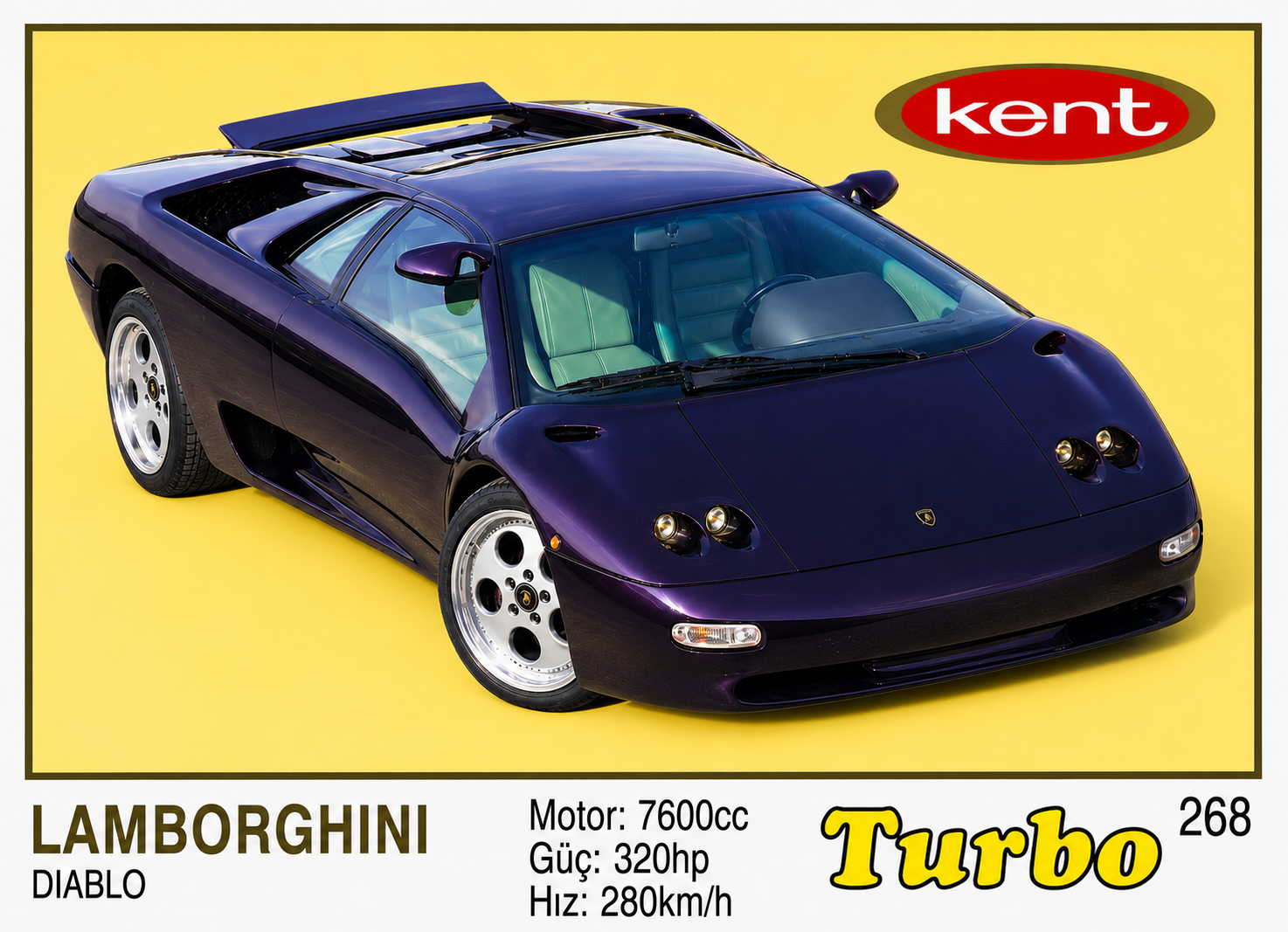 Вкладыш №268 — Lamborghini Diablo Strosek, восстановленное изображение