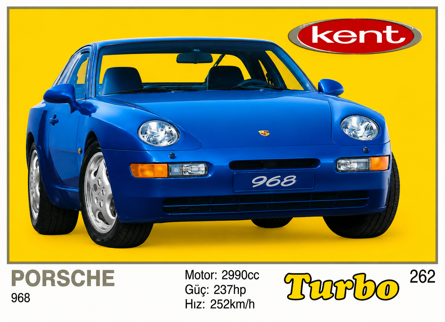 Вкладыш №262 — Porsche 968, восстановленное изображение