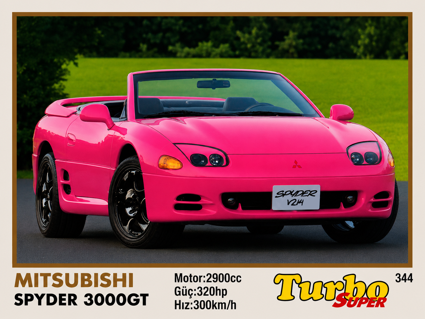 Вкладыш №344 — Mitsubishi Spyder 300GT, восстановленное изображение