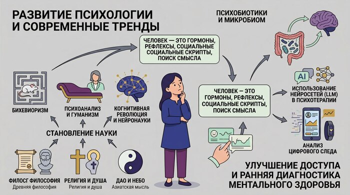 А че нового в психологии и как она вообще развивалась как наука