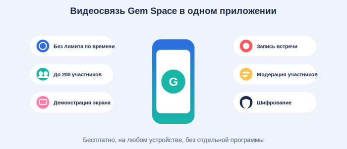 Видеосвязь Gem Space собрана в одном приложении