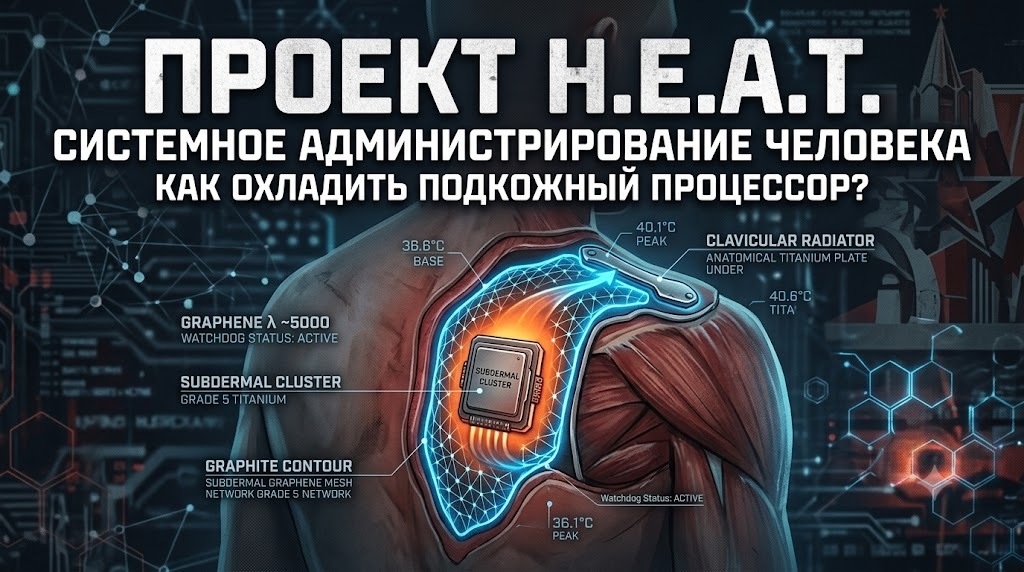 «Проект H.E.A.T.: Системное администрирование человека, или Как охладить подкожный процессор нетраннера» - Моё, Системное администрирование, Сисадмин, IT юмор, IT, Киберпанк, Здоровье, Охлаждение, Металлы, Имплантация, Хром, Будущее, Пикабу, Комментарии на Пикабу, Пикабушники, Спроси Пикабу, Посты на Пикабу, Текст, Длиннопост