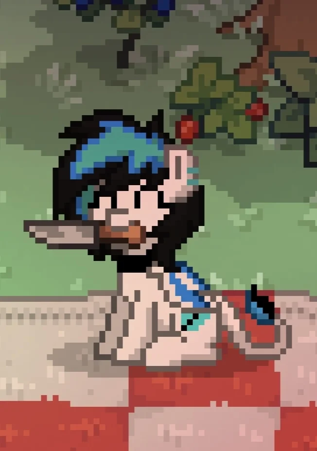 Knife - Art, Digital, Art, Pony, My little pony, PonyArt, Ponytown (video game), Joy, Telegram (link), Longpost