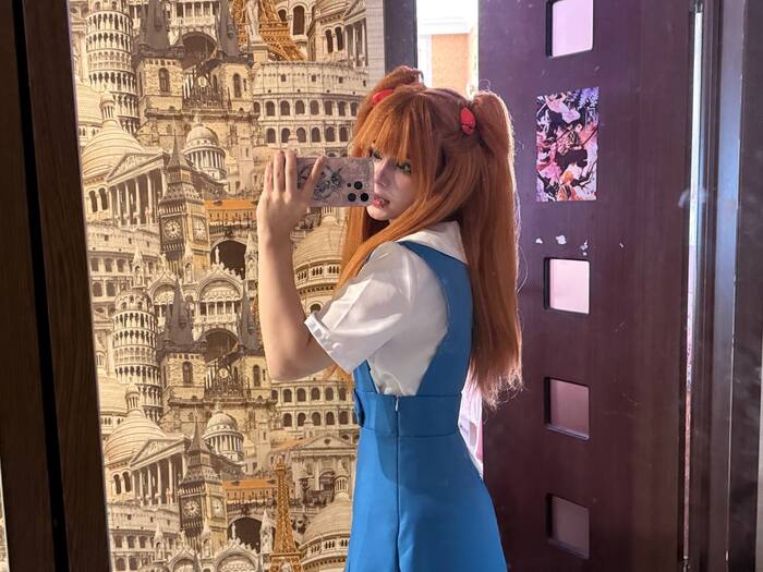 Косплей на аску из аниме "evangelion"