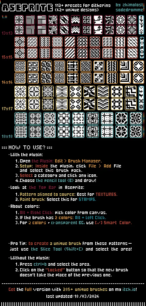 Giveaway: 112+ Free Dithering Brushes, Slice Renamer, Victorian Coffee Shop, Ultimate PSX Retro Shader, and Cool UI assets on itch.io - Development of, Gamedev, Distribution, Инди, Indie game, Unity, Pixel Art, Aseprite, Unity3d, Shaders, GIF, Longpost, Playstation 1, Stylization