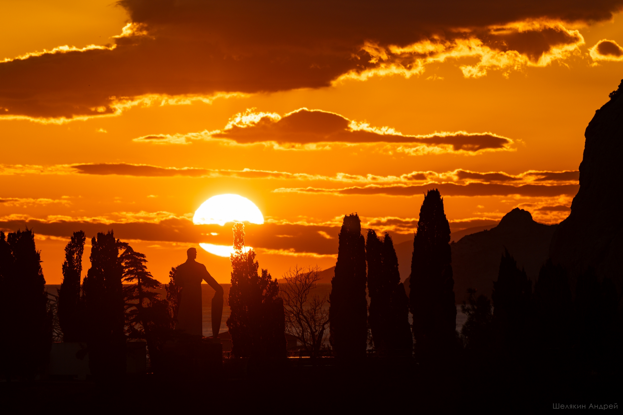 Crimean sunset - My, Crimea, The photo, Black Sea, Sunset, Crimean Mountains