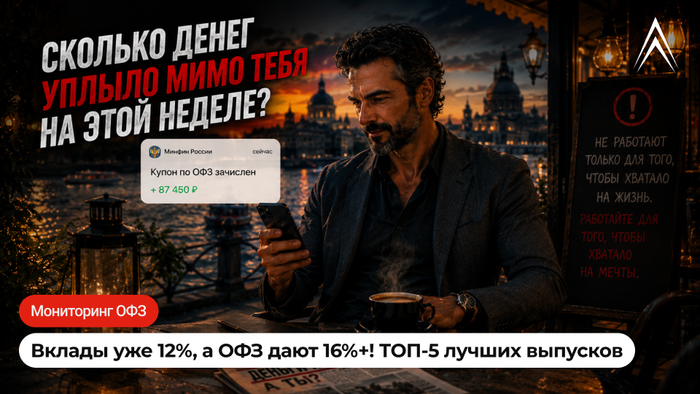 Вклады уже 12%, а длинные ОФЗ дают 16%+! ТОП-5 лучших выпусков недели