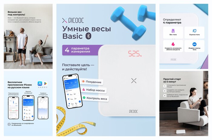 ����� ��������� ����������� ���� Picooc Basic c Bluetooth �� 150 ��