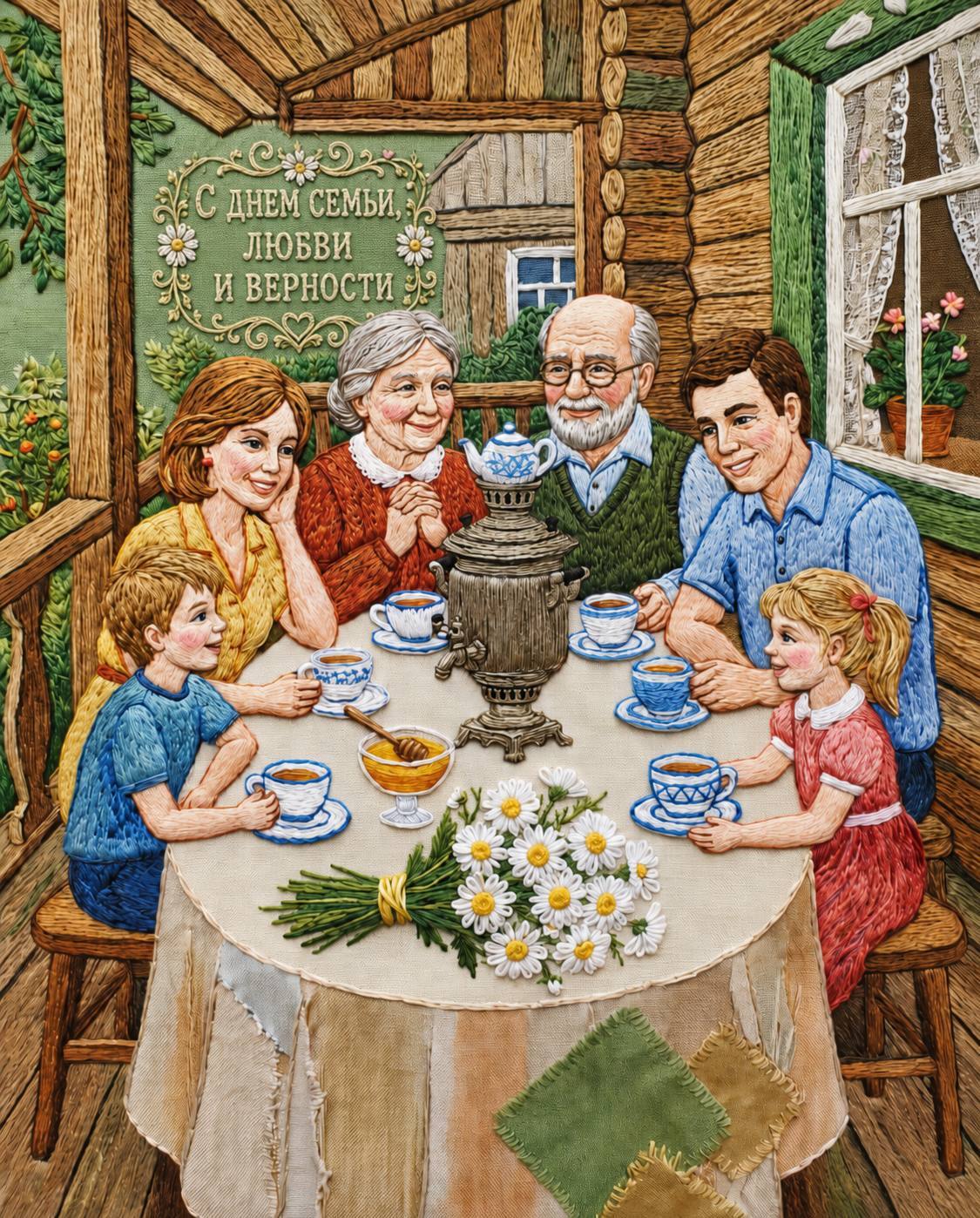 May this Day of Family, Love and Fidelity be filled with smiles, hugs and happy moments. - Neural Network Content, Artificial Intelligence, Neural network art, Family, Family Day of Love and Fidelity, Traditions, Russia, Longpost