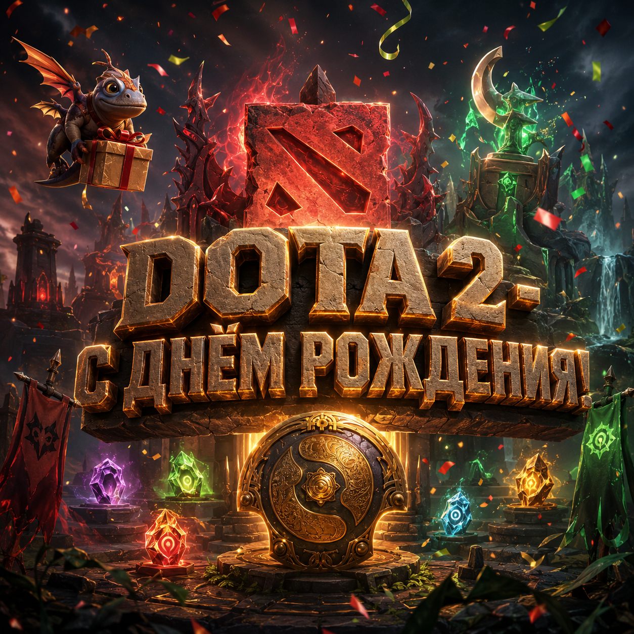 Today is Dota 2's birthday! The game turns 13! - Series РРСРёР, My, Dota, Dota 2, Birthday, Congratulation