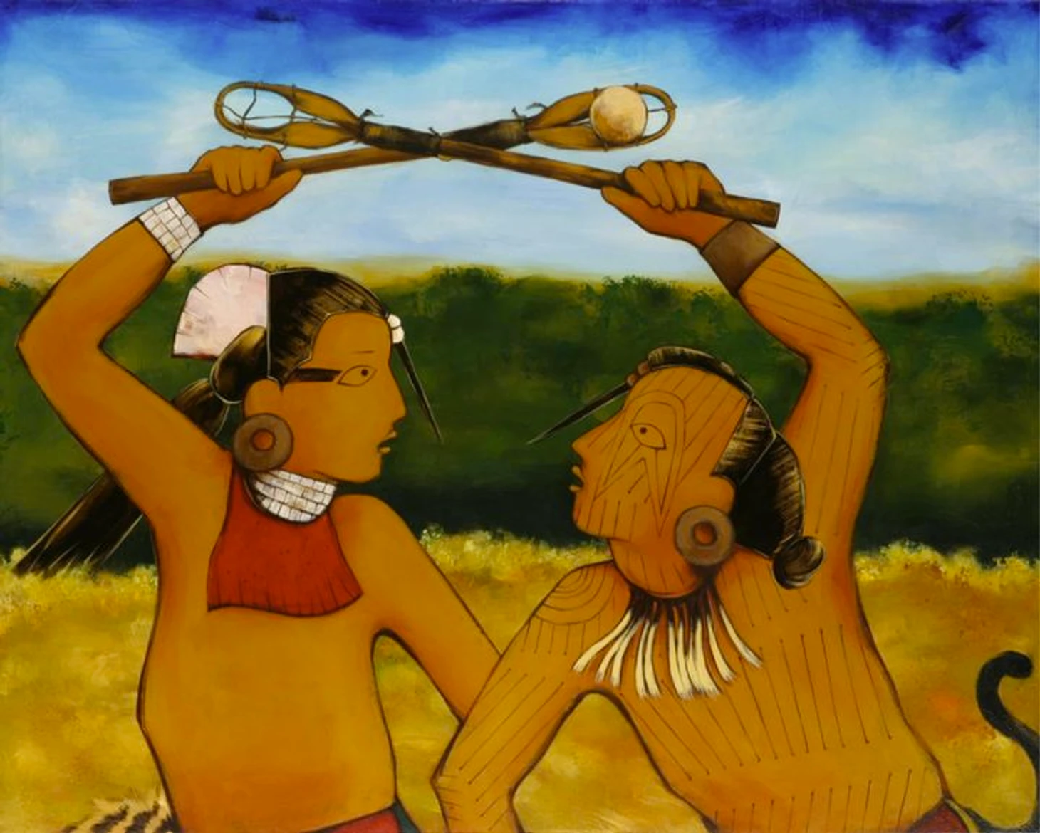 Lacrosse and stickball in art: painting, graphics - Series Lacrosse in Russia, My, Lacrosse, Painting, Art, Longpost