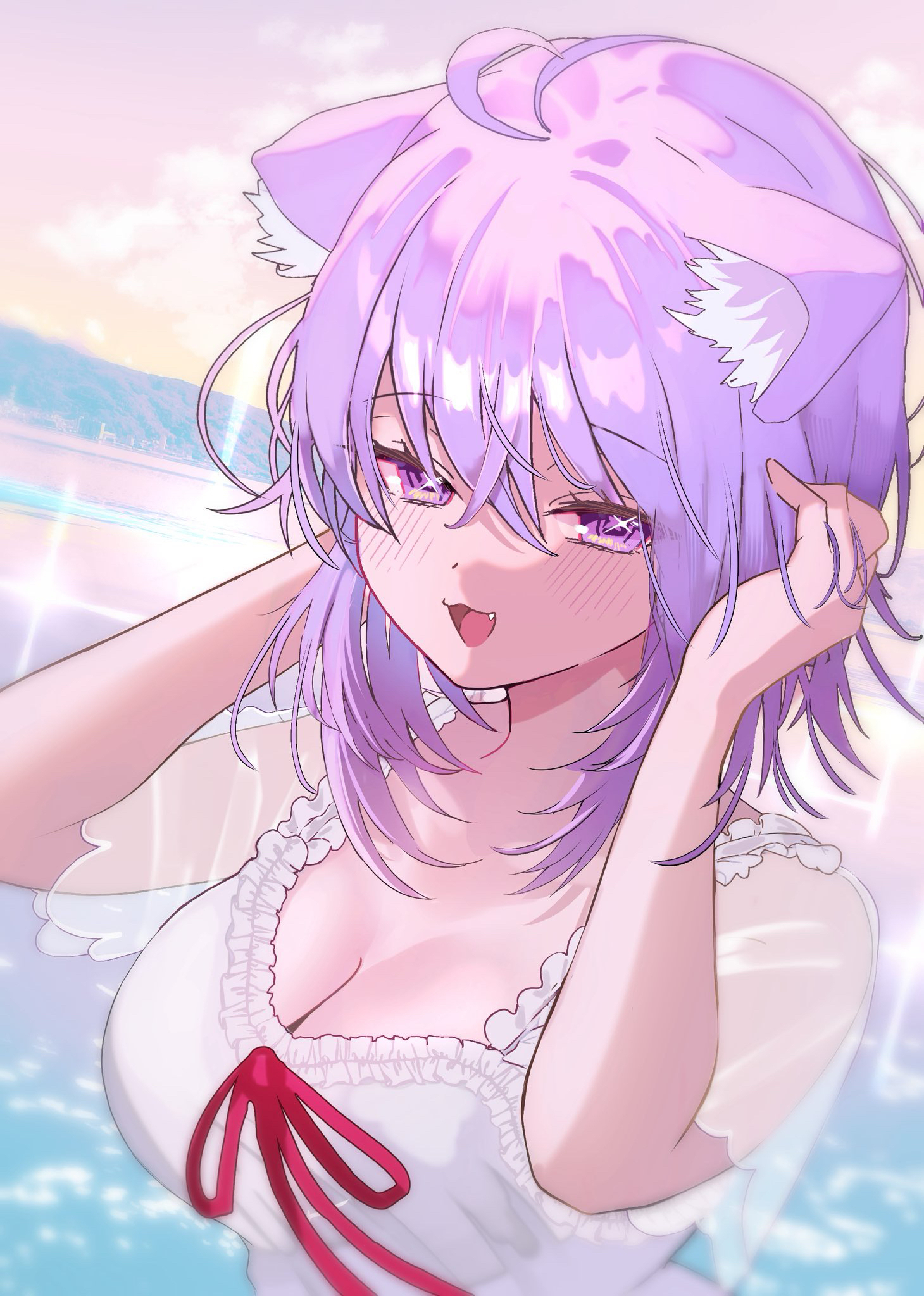 Good morning - Anime, Animal ears, Anime art, Nekomata Okayu, Hololive