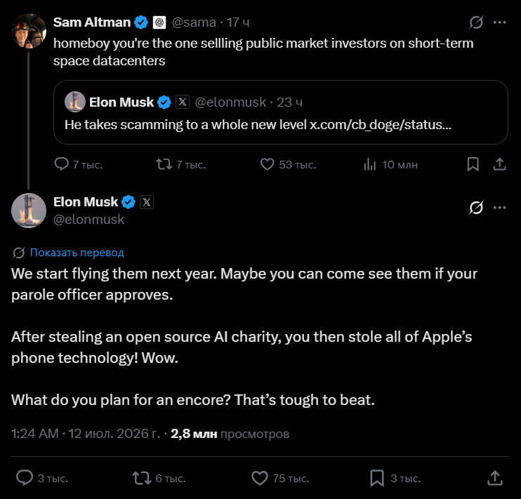 The new GPT-5.6 turned out to be a smart Rottweiler, and Sam Altman and Elon Musk fought again on Twitter. - My, Politics, news, Finance, Investments, Economy, Donald Trump, Digest, Longpost