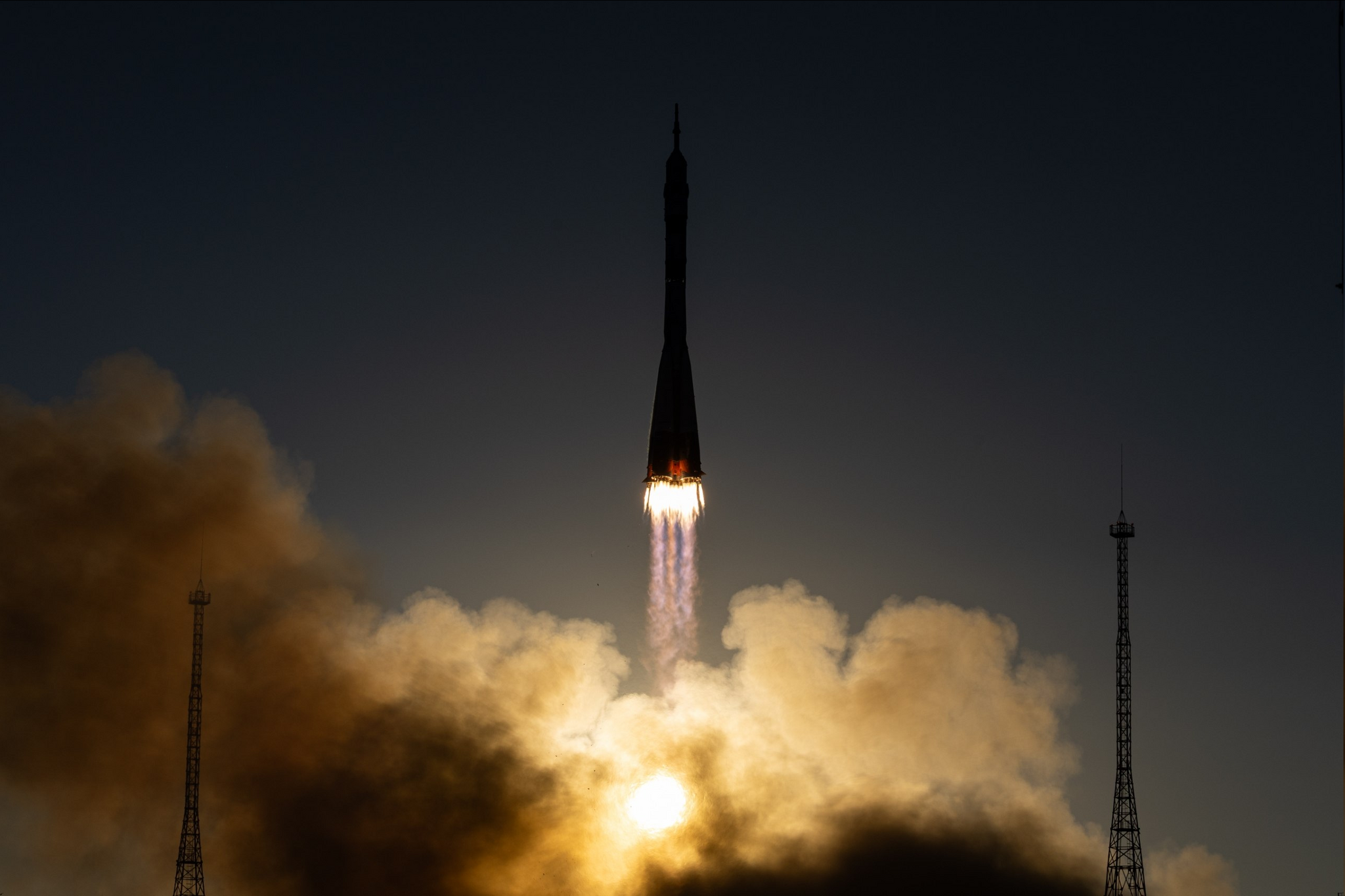 Beautiful photos from yesterday's Soyuz MS-29 launch. - Cosmonautics, Rocket launch, Baikonur Cosmodrome, Roscosmos, Telegram (link), Longpost, The photo, beauty