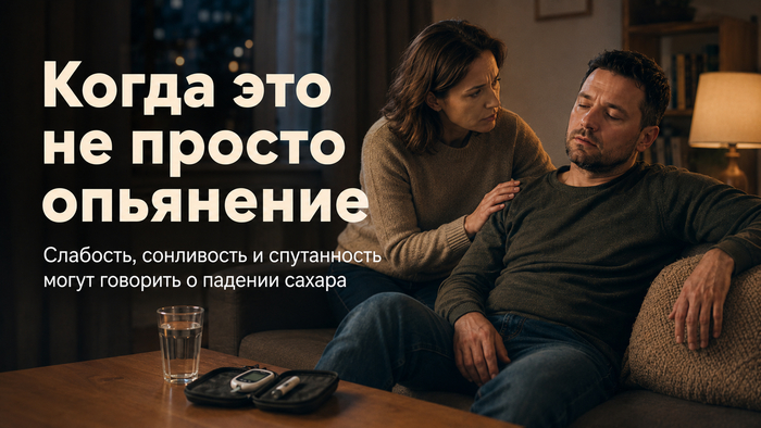 Сонливость, спутанность, слабость и нарушение координации после алкоголя могут быть признаками гипогликемии. Важно не списывать такое состояние только на опьянение