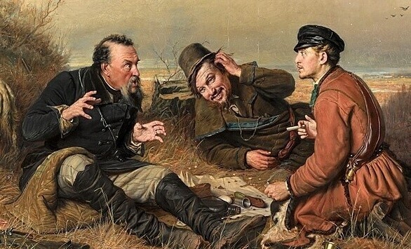 Василий Перов. «Охотники на привале», 1871. Фрагмент