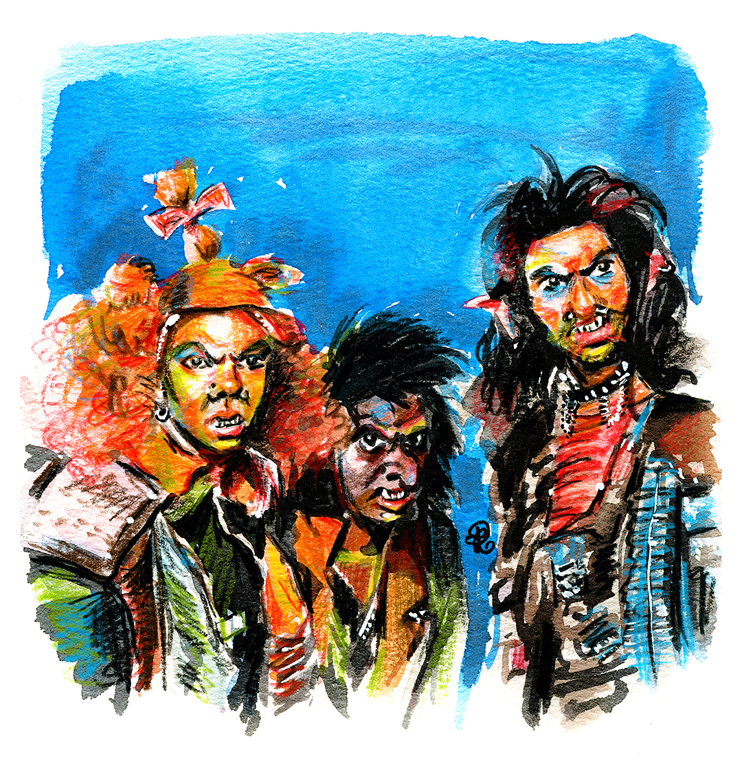 Beauty, Windbag and Strongman - My, Tenth Kingdom, Watercolor, Illustrations
