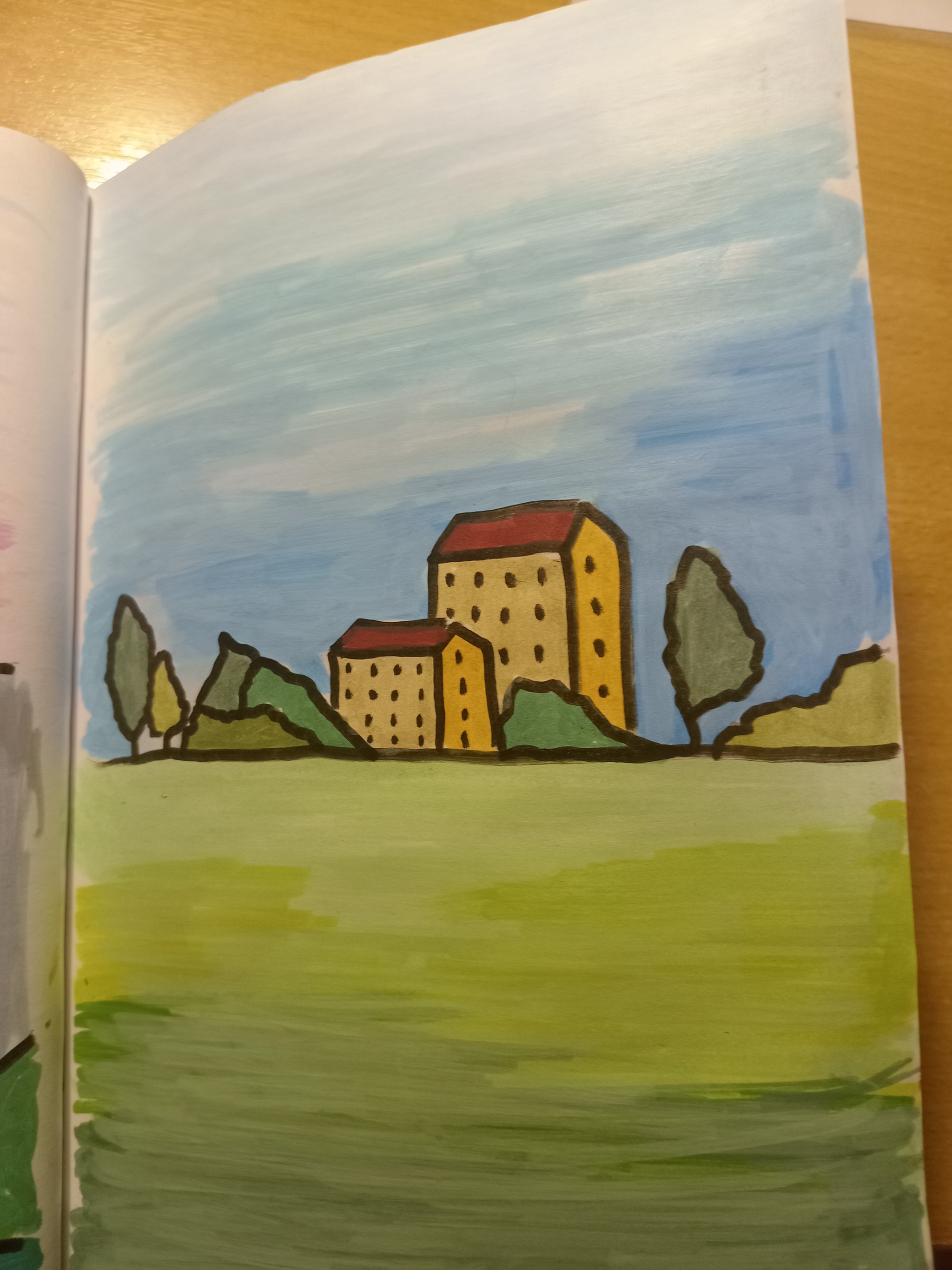 More new sketchbook pages. What do you think? - My, Painting, Acrylic, Calmness, Sketchbook, Longpost