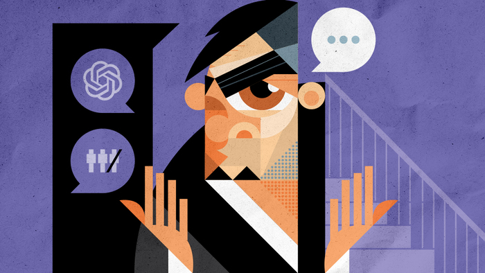 AI doesn't fire people, CEOs do. | Geometric Caricatures: Geometric Cartoon Art Style By ARTRASIM