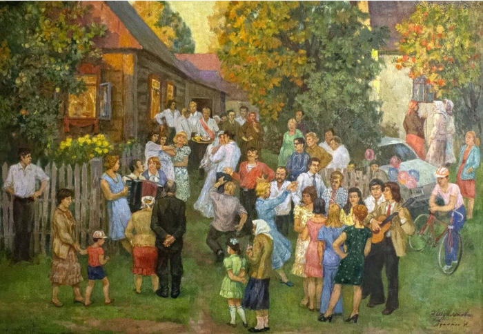 Путятина (Шурлапова) Эмма Васильевна (р.16.11.1937, Тула), Путятин Иван Михайлович (25.08.1934, с. Ломовое Липецкой области - 03.02.2020, Тула). «Свадьба в Обидимо». 1976.