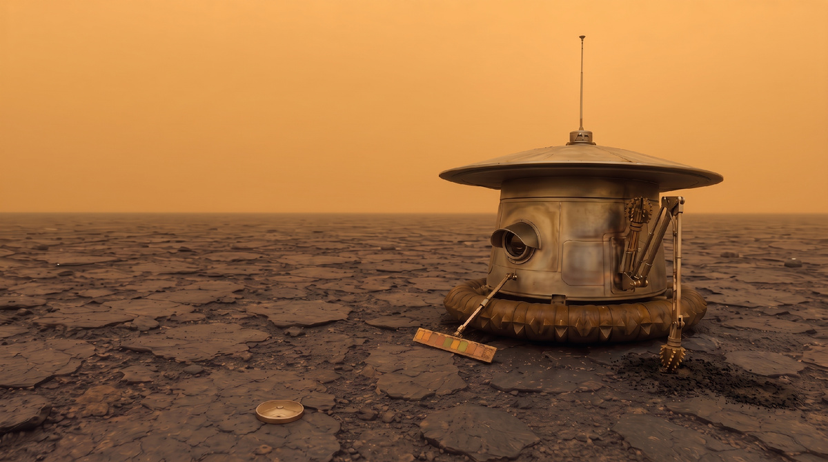 127 minutes in hell: what Venera-13 managed to film before the heat killed it - Venus, Made in USSR, Space, solar system, Spaceship, Cosmonautics, Astronomy, Planet, NASA, Milky Way, Galaxy, Zen, Yandex Zen, Yandex Zen (link), Longpost, Neural Network Content, Astrophoto, Rover, Vega