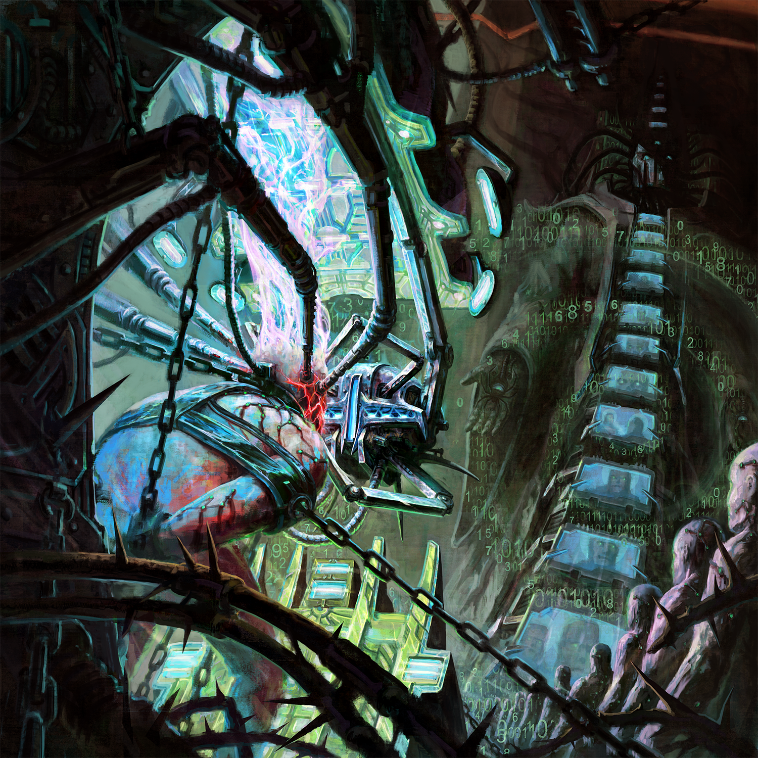 Only Techno Priests could do this. - My, Виртуальная реальность, Virtualization, Digitalization, Simulacrum, Simulation, Image, Procedures, Protocol, Machine learning, Priests, Consciousness manipulation, Cyberpunk, Grimdark, Illustrations, Cover, Order, Alexeyvirus, Wh other, Video, Vertical video, Short videos, Longpost