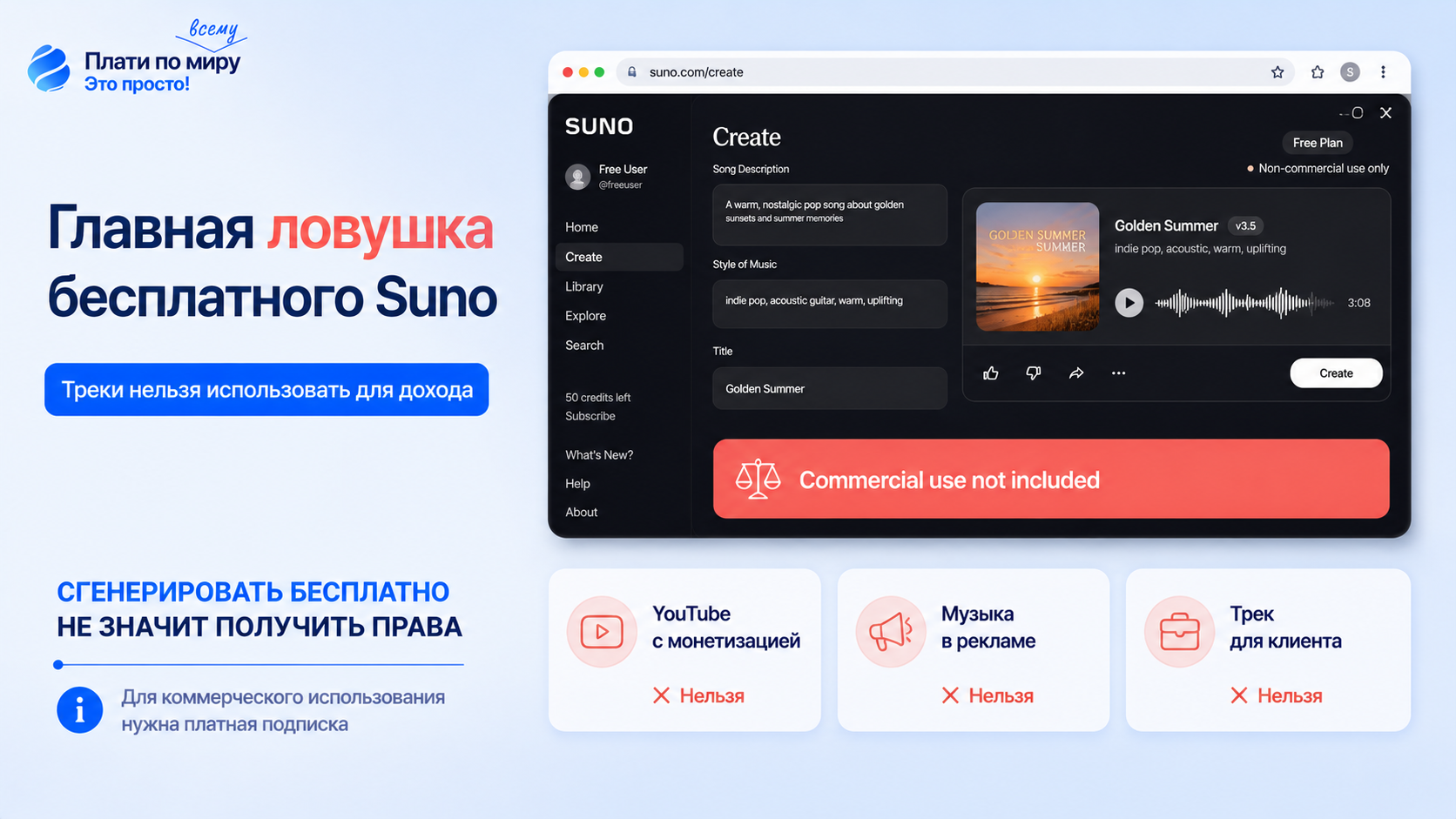 How to pay Suno in Russia in 2026 to make your tracks legal - Series How to pay for subscriptions, Instructions, Appendix, Bank card, Suno, Program, Music, Music Generation, Company Blogs, Longpost, 