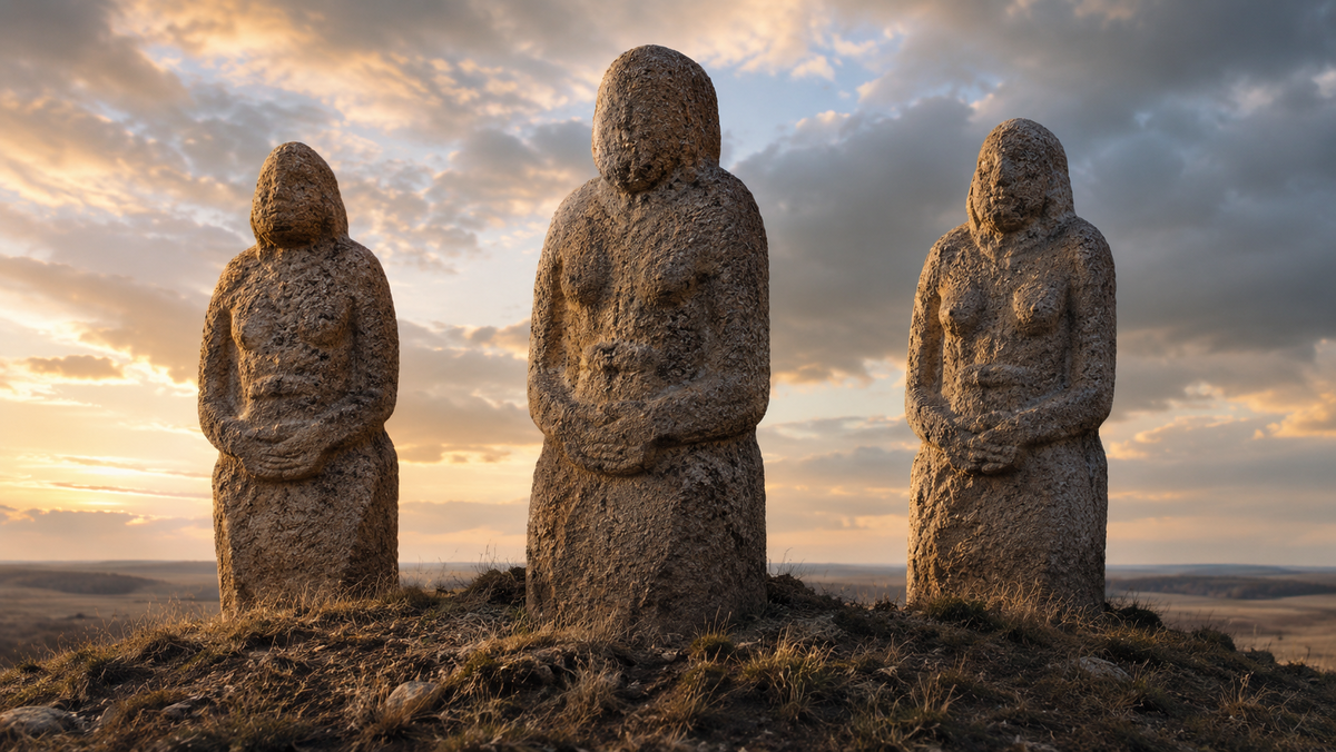 Stone women in the steppe: who erected them and why are they holding a cup? - Steppe, Monument, Travel across Russia, Abandoned, sights, Zen, Yandex Zen, Yandex Zen (link), Longpost
