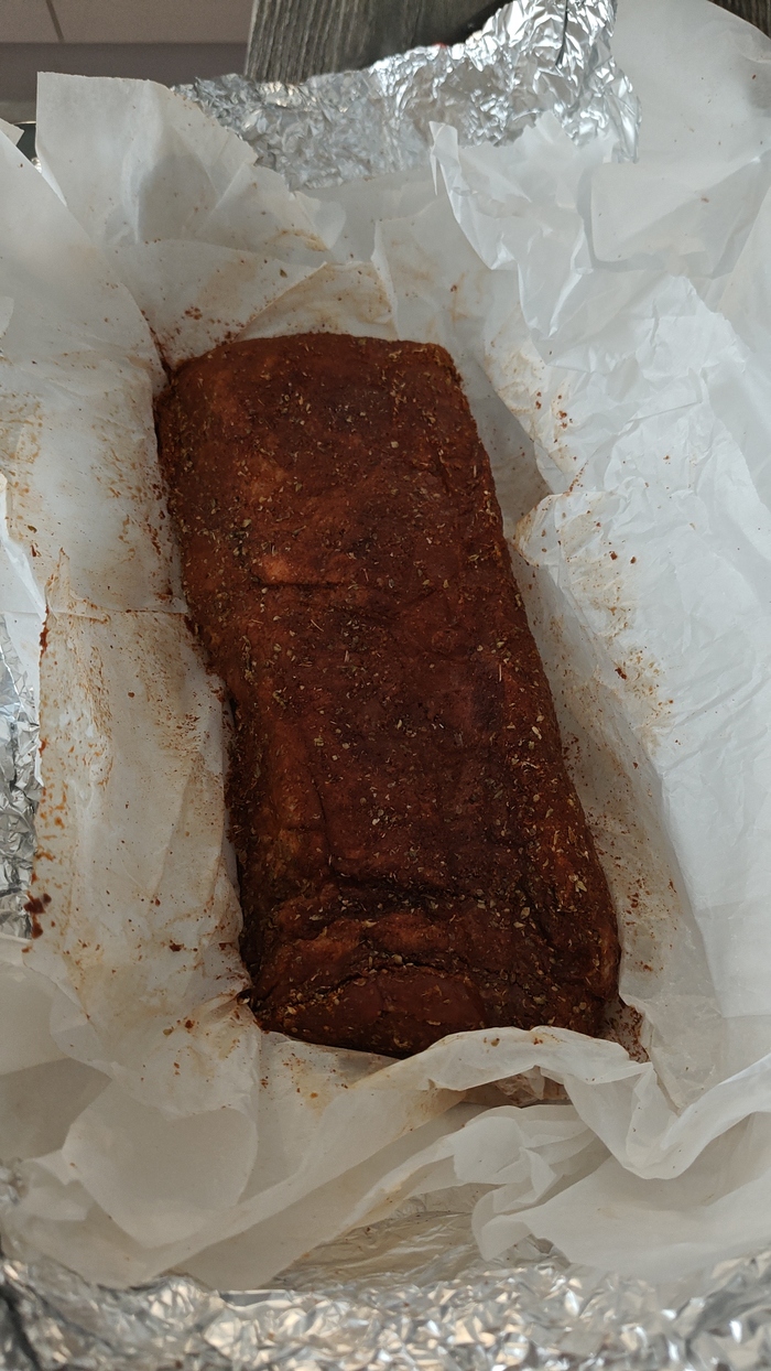 Ребрышки замаринованы в миксе специй тако (сам его миксовал).