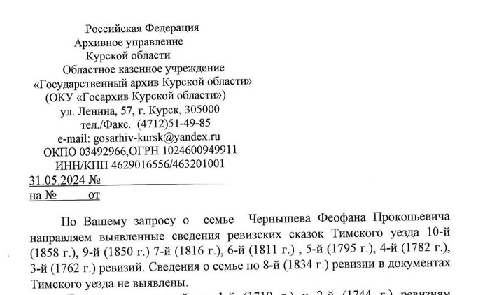 Вот так выглядит официальный ответ из архива.